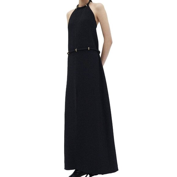 Proenza Schouler Dresses & Skirts - Proenza Schouler Black halter slit dress size 2 maxi length Runway Fall 2022